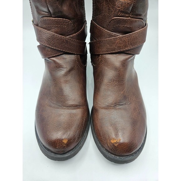 G By Guess Women's Boots Tall Shaft Wide Calf Boots Brown Sz 8M Fits like 7.5M - Picture 3 of 12